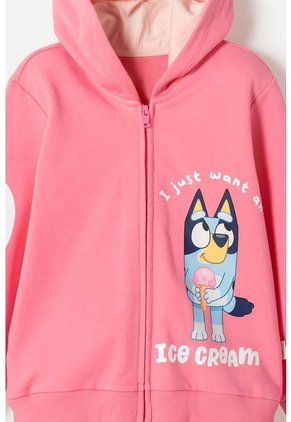 Buzo De Bluey Rosado De Diseño Abierto Para Niña 2T A 6T 2T