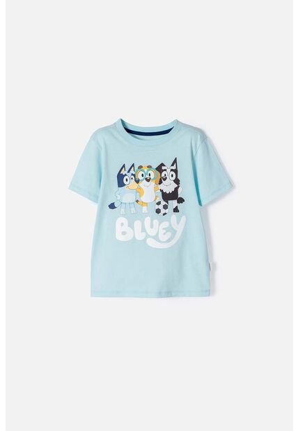 Camiseta De Bluey Azul Manga Corta Para Niño 2T A 6T 2T