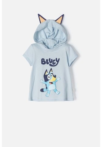 Camiseta De Bluey Con Capucha Azul Para Niña 2T A 6T 3T BLUEY