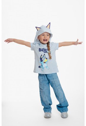 Camiseta De Bluey Con Capucha Azul Para Niña 2T A 6T 3T