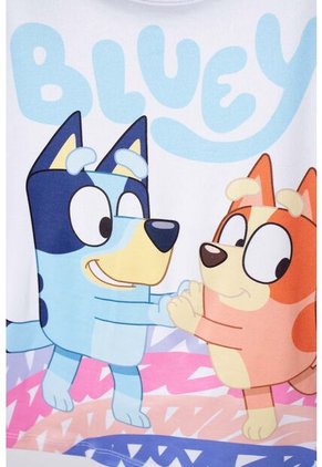 Camiseta De Bluey Blanca Manga Corta Para Niña 2T A 5T 5T