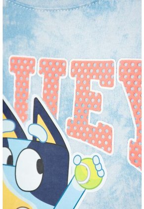 Camiseta De Bluey Manga Corta Azul Para Niño De 2T A 6T 3T