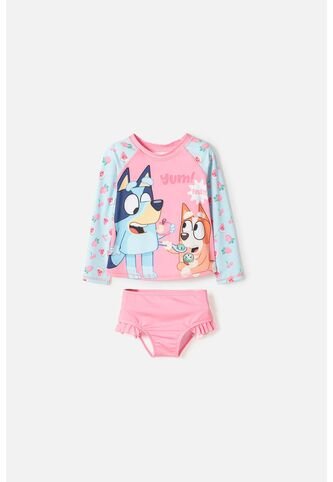 Conjunto De Baño De Bluey Manga Larga Multicolor Para Niña 2T A 6T 4T BLUEY