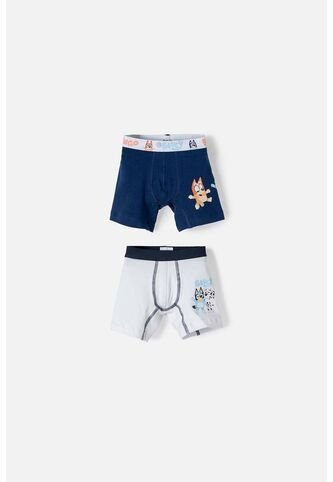 Pack X2 Boxer De Bluey Azul Y Blanco Para Niño 2T A 6T 4T BLUEY