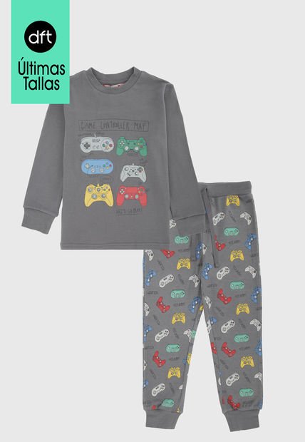 Pijama Gris-Multicolor Boboli