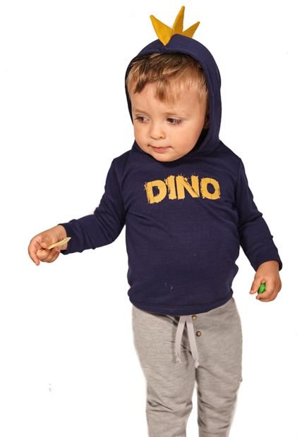 Chamarra Color Azul Oscuro Para Niño Manga Larga Estampado Raimon