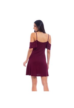 Cantabria Vestido Para Dama Color Vinotinto Militar Bocared Con Tiras