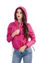 Chaqueta Color Fucsia Para Dama Rompe Vientos Con Cremalleras Y Bolsillos, Capota Luanda de Bocared