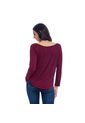Mila Blusa Para Dama Color Vinotinto Bocared Manga Larga Con Estampado En Delantero de Bocared