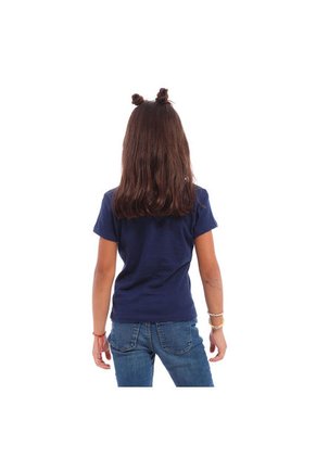 Poleta Camiseta Para Niña Color Azul Oscuro Bocared Manga Corta Con Estampado