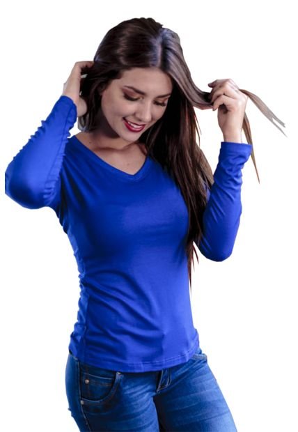 proteccion boleto eficiencia Blusa Color Azul Electric Bocared Para Dama Manga Larga En Cuello V En  Jersey Licra Minerva - Compra Ahora | Dafiti Colombia