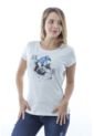 Blusa Color Blanco Manga Corta Cuello Redondo Con Estampado En Delantero March de Bocared