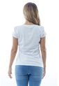 Blusa Color Blanco Manga Corta Cuello Redondo Con Estampado En Delantero March de Bocared