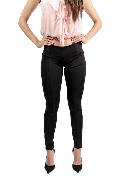 Pantalon Color Negro Bocared Para Dama Altura Hasta La Cintura Lusitania