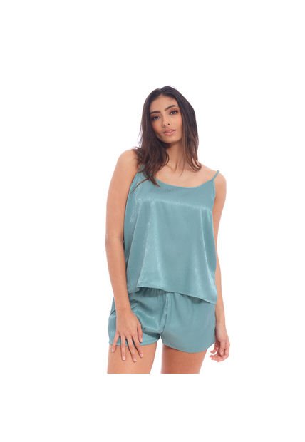 Happy Blusa Pijamera Mujer Color Verde Bocared De Tiras