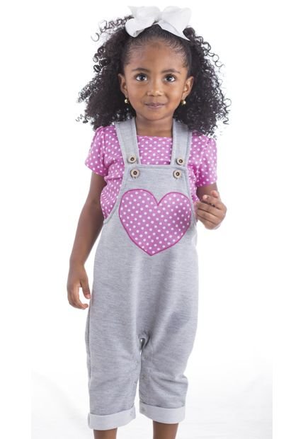 OVEROL CON APLIQUE DE CORAZON ESTAPADO CONTRASTE CON BLUSA TURQUEZA 12M BOCARED TRAVIATA 10300