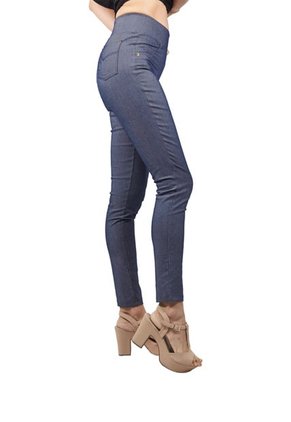 Pantalon Color Azul Indigo Para Dama Con Tela Evano Con Pretina Ancha Ginger