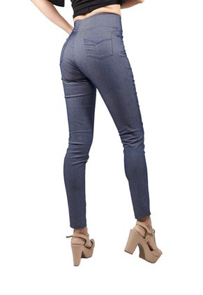 Pantalon Color Azul Indigo Para Dama Con Tela Evano Con Pretina Ancha Ginger