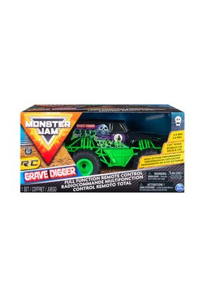 Monster Jam Grave Digger RC 1:24 Juguete Negro-Verde BOING TOYS