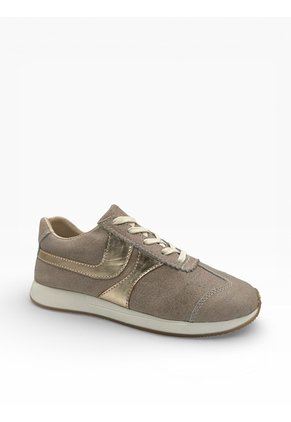 Tenis Beige Mujer En CUERO Deportivo Bont Lucca