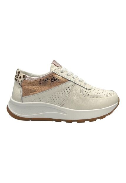 Tenis CUERO Mujer Deportivo Crema Bont Torino