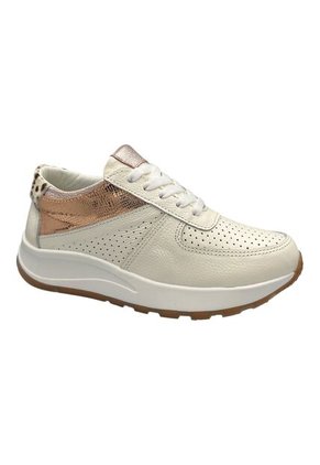 Tenis CUERO Mujer Deportivo Crema Bont Torino