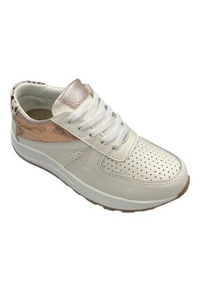 Tenis CUERO Mujer Deportivo Crema Bont Torino