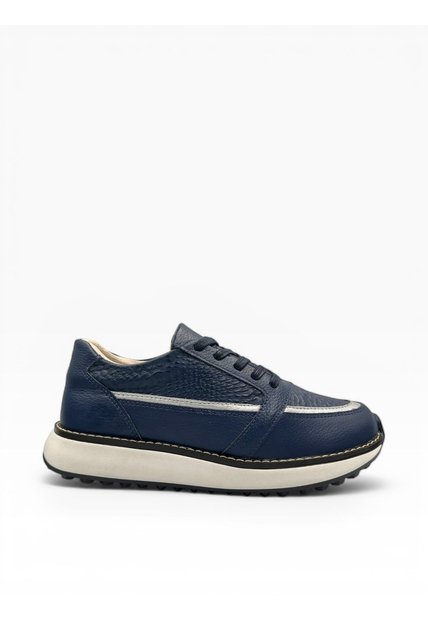 Tenis Azul Mujer En CUERO Deportivo Bont Vittoria