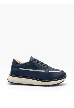 Tenis Azul Mujer En CUERO Deportivo Bont Vittoria