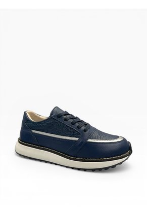 Tenis Azul Mujer En CUERO Deportivo Bont Vittoria