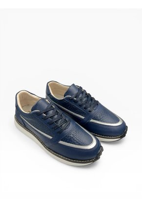 Tenis Azul Mujer En CUERO Deportivo Bont Vittoria