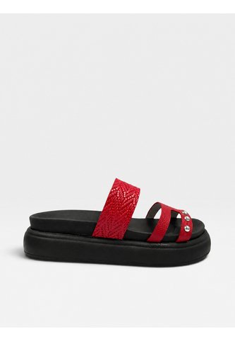 Sandalia Canoa En Cuero Para Mujer Rojo Lia Bont BONT