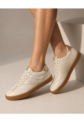 Tenis De Cuero Para Mujer Crema Cosmos Bont