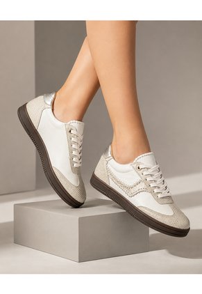 Tenis De Cuero Para Mujer Blanco Atenea Bont