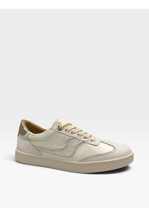 Tenis De Cuero Para Mujer Crema Atenea Bont