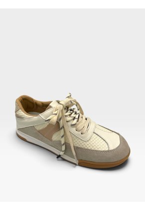 Tenis De Cuero Para Mujer Crema Retro Bont