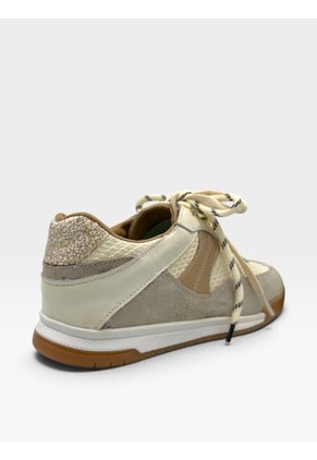 Tenis De Cuero Para Mujer Crema Retro Bont