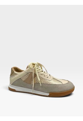 Tenis De Cuero Para Mujer Champán Retro Bont