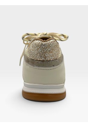 Tenis De Cuero Para Mujer Crema Retro Bont
