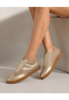 Tenis De Cuero Para Mujer Champán Cosmos Bont