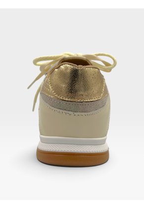 Tenis De Cuero Para Mujer Champán Retro Bont
