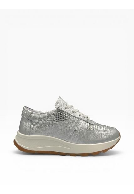 Tenis CUERO Mujer Deportivo Plateado Bont Torino