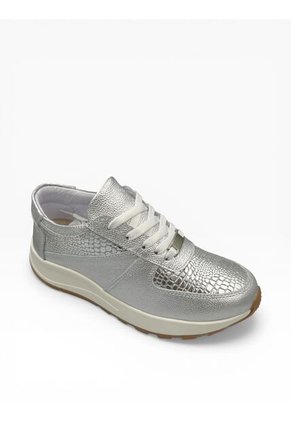 Tenis CUERO Mujer Deportivo Plateado Bont Torino