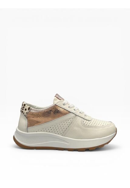Tenis CUERO Mujer Deportivo Crema Bont Torino