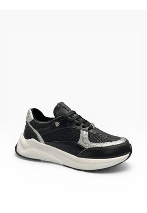 Tenis CUERO Mujer Deportivo Negro Bont Baru