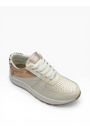 Tenis CUERO Mujer Deportivo Crema Bont Torino