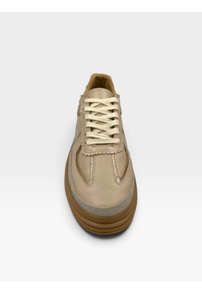 Tenis De Cuero Para Mujer Beige Regina Bont