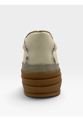 Tenis De Cuero Para Mujer Crema Regina Bont