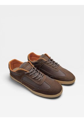Tenis En Cuero Para Hombre Café Bont Acero
