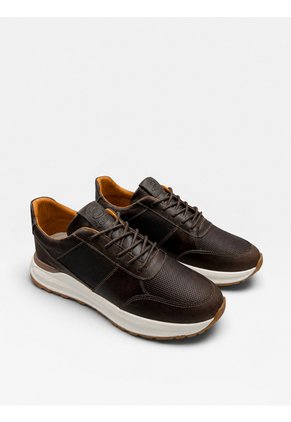 Tenis En Cuero Para Hombre Café Bont Hom